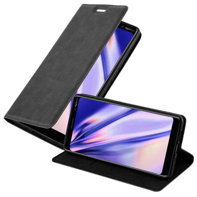 Nokia 7 PLUS Suojakuori Lompakkokotelo (Musta)