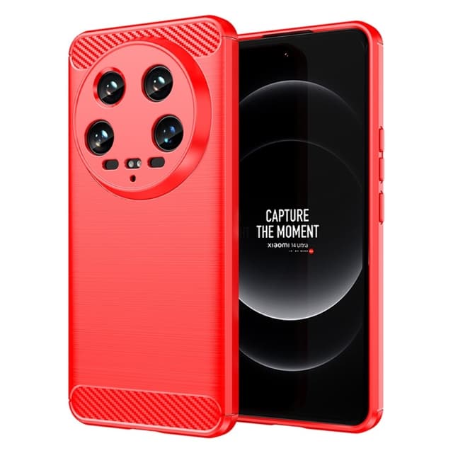 SKALO Xiaomi 14 Ultra 5G Armor Carbon Stöttåligt TPU-skal - Röd
