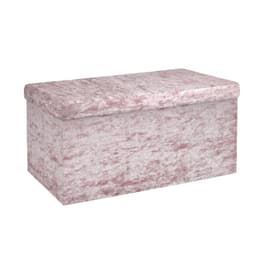 Hopfällbar Sittpall Bänk 76x38x38cm Fotstöd (rosa)