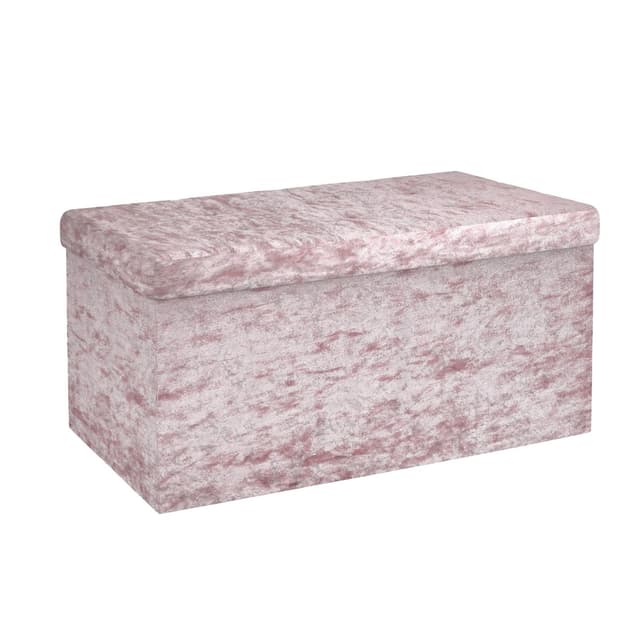 Hopfällbar Sittpall Bänk 76x38x38cm Fotstöd (rosa)