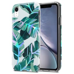 iPhone XR lommebokdeksel Blomster (hvit)