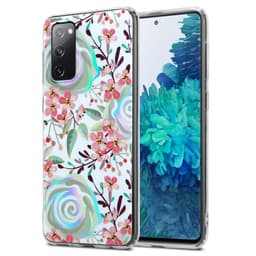 Samsung Galaxy S20 FE Etui Cover Blomster (Hvid)