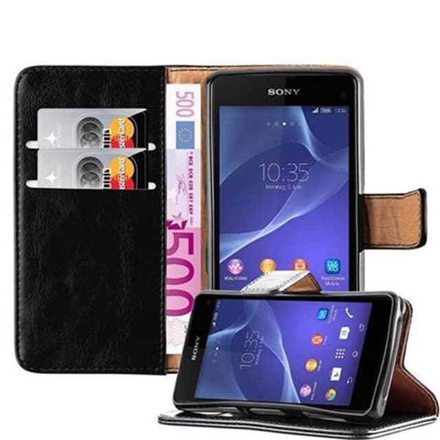 Sony Xperia Z1 COMPACT lommebokdeksel etui (svart)