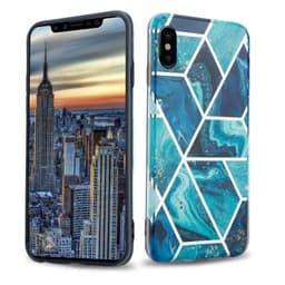 iPhone X / XS lommebokdeksel etui (blå)