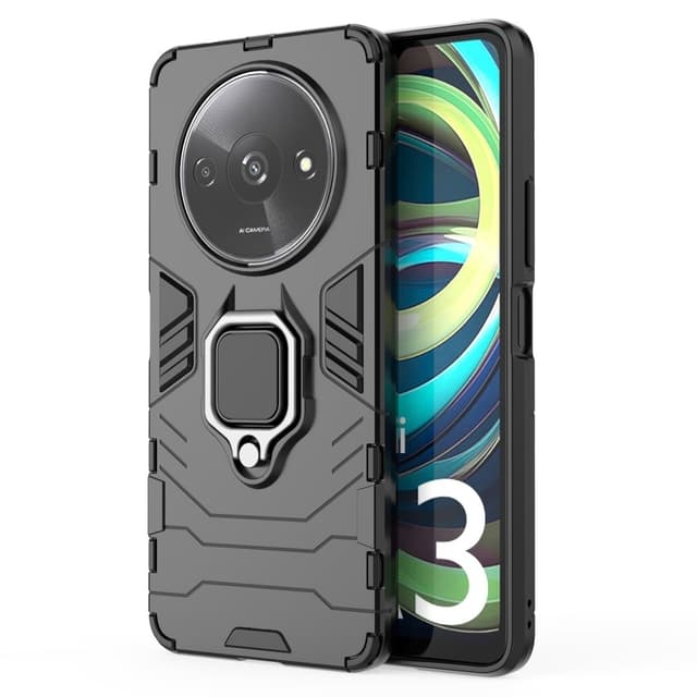 SKALO Xiaomi Redmi A3 Armor Hybrid metal ring cover - Sort