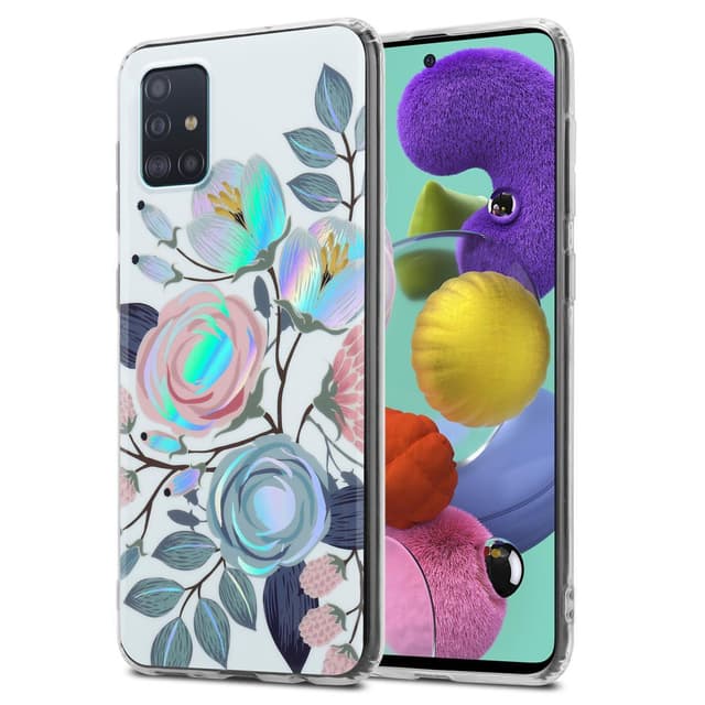 Samsung Galaxy A51 4G / M40s Etui Cover Blomster (Hvid)