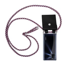 Oppo A92 Deksel med Halskjede (rød)