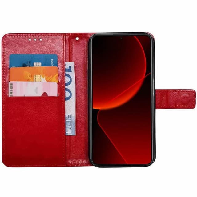 Plånboksfodral 3-kort Xiaomi 14 Pro - Röd