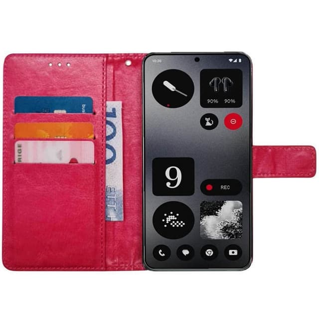 Wallet cover 3-kort Nothing CMF Phone 1 - Lyserød