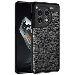 Läder mönstrat TPU skal OnePlus 12 - Svart