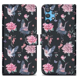 Samsung Galaxy A32 5G Suojakuori Lompakkokotelo (Musta)
