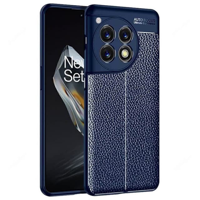 Nahkakuvioitu TPU kuori OnePlus 12 - Sininen