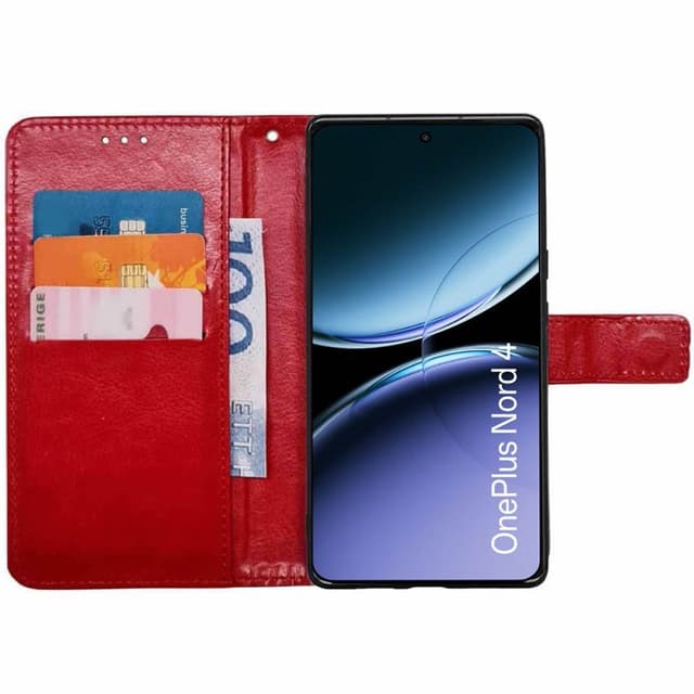 Wallet cover 3-kort OnePlus Nord 4 - Rød