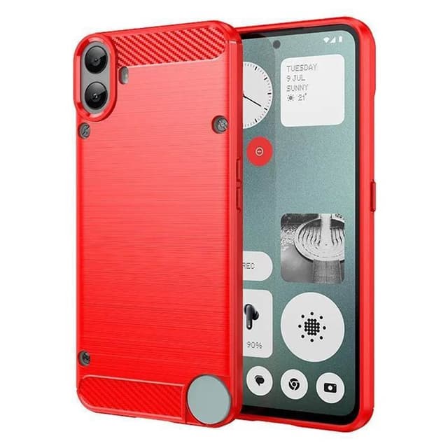 Harjattu TPU kuori Nothing CMF Phone 1 - Punainen