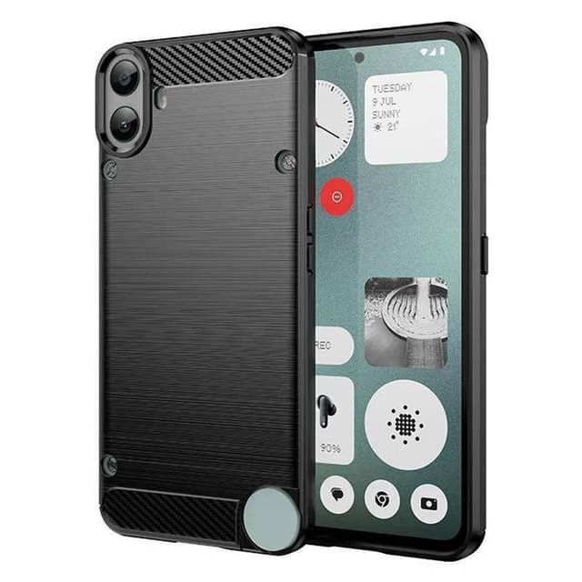 Harjattu TPU kuori Nothing CMF Phone 1 - Musta