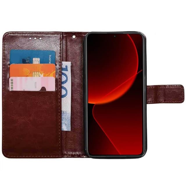 Plånboksfodral 3-kort Xiaomi 14 Pro - Brun