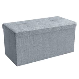 Hopfällbar Bänk 76x38x38 cm Sittpall Fotstöd (grå)