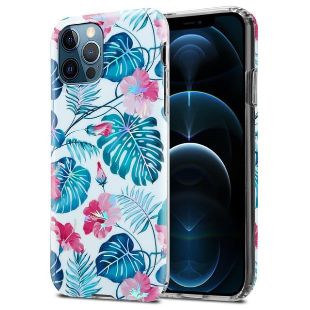 iPhone 12 PRO MAX Etui Cover Blomster (Hvid)