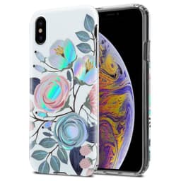 iPhone XS MAX Fodral Skal Blommor (Vit)