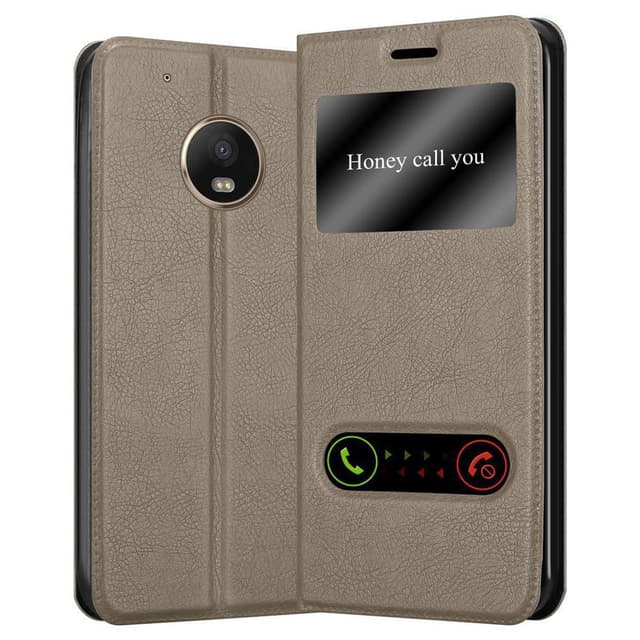 Motorola MOTO G5 PLUS Plånboksfodral Skal (Brun)