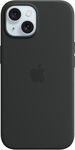 iPhone 15 silikondeksel med MagSafe (sort)