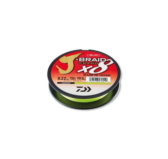 Flettet fiskeline Daiwa Grand X8E 0,18mm 135m chartreuse