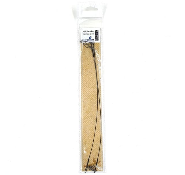 Rustfritt stål Jerk leader, 30 kg 25 cm, 2 stk, Merganser