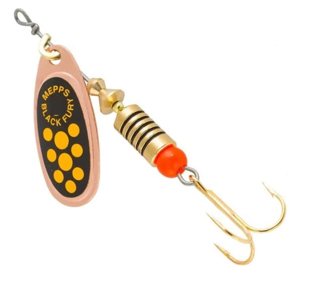 Spinner-3 6,5g koppar/gula prickar, MEPPS