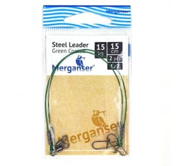 Stålleder, 1x7 dekket, grønn, 15 kg, 15 cm, 2 stk, Merganser