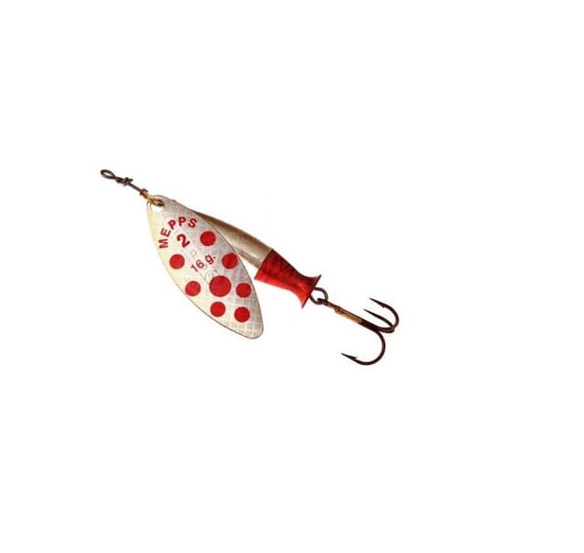 Spinner MEPPS AGLIA 16g silver/röda prickar- silver/röd