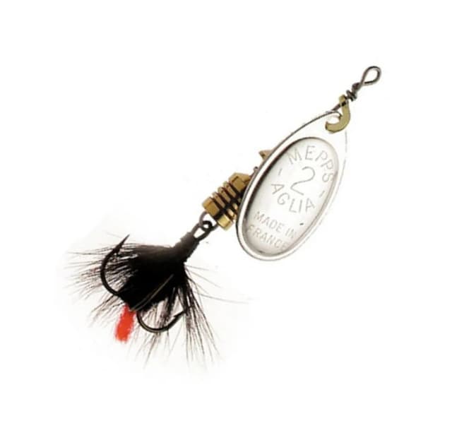 Spinner MEPPS AGLIA MOUCHE-2 4,5g silver/svart fluga