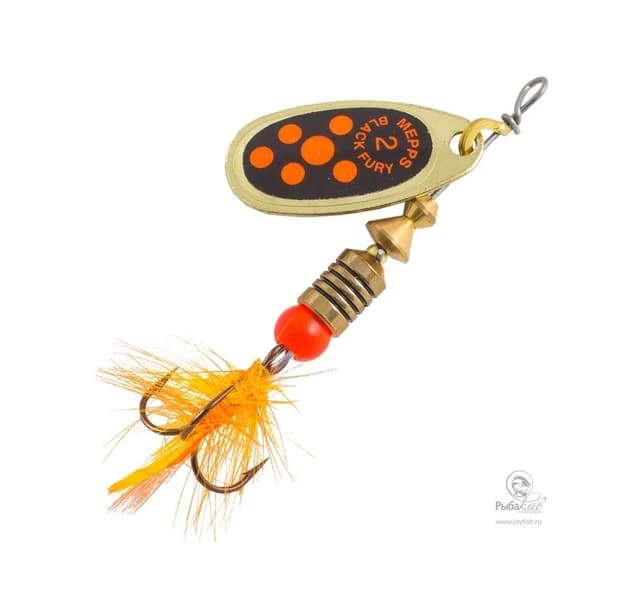 Spinner MEPPS MOUCHE-2 4,5g guld/orange prickar