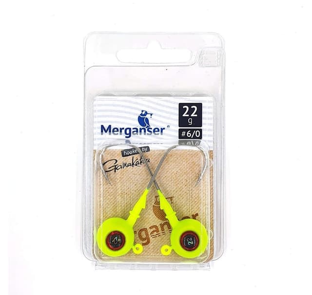 Jigghuvud, 3D Eyes, 4 g, gul, Hooked by Gamakatsu, 2 st, Merganser