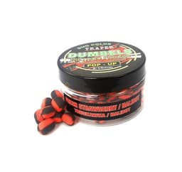 Groundbait TRAPER Dumbels duo färg Pop-Up 8-10mm 30g Jordgubbe/hälleflundra