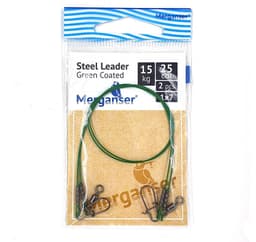 Stålleder, 1x7 dekket, grønn, 15 kg, 25 cm, 2 stk, Merganser