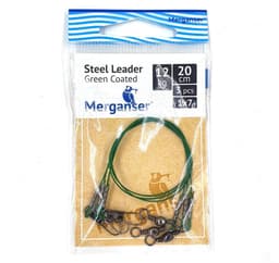Stålleder, 1x7 dekket, grønn, 12 kg, 20 cm, 3 stk, Merganser