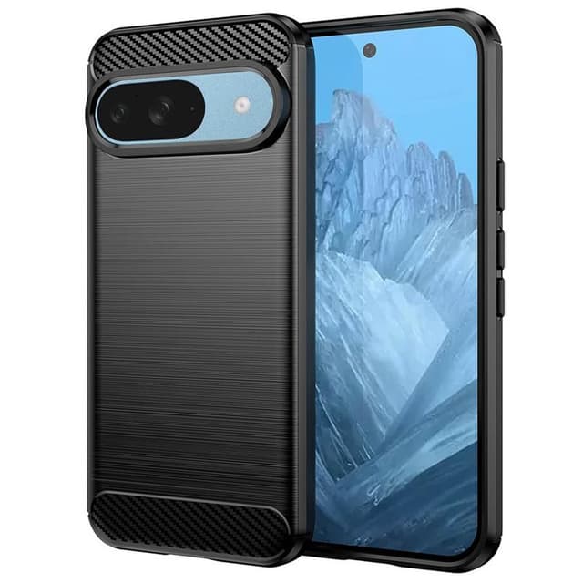 Harjattu TPU kuori Google Pixel 9 - Musta