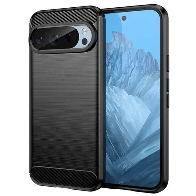 Harjattu TPU kuori Google Pixel 9 Pro XL - Musta