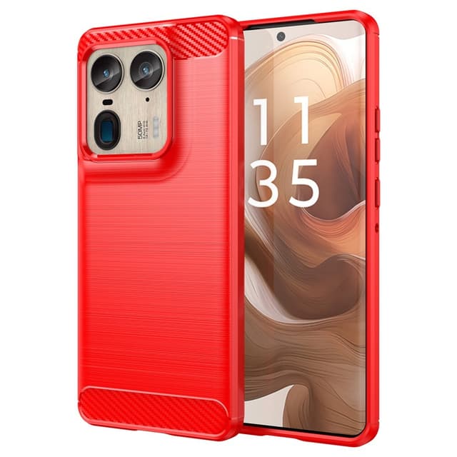 SKALO Motorola Edge 50 Ultra Armor Carbon Stöttåligt TPU-skal - Röd