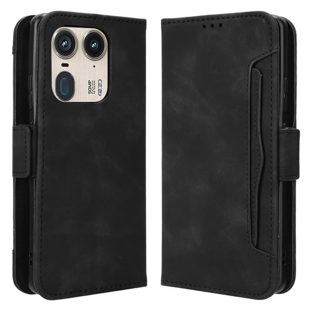 SKALO Motorola Edge 50 Ultra 6-lokeroa Lompakkokotelo - Musta