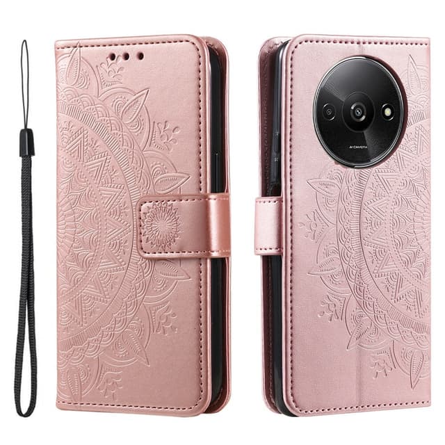 SKALO Xiaomi Redmi A3 Mandala Plånboksfodral - Roséguld