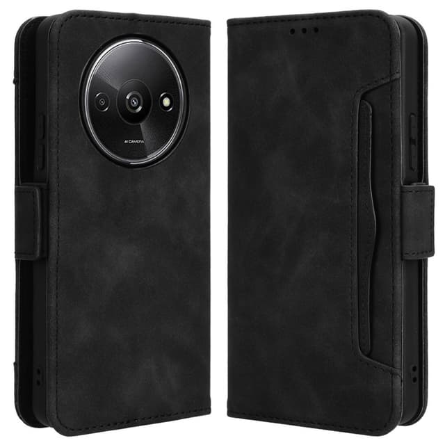 SKALO Xiaomi Redmi A3 6-lokeroa Lompakkokotelo - Musta