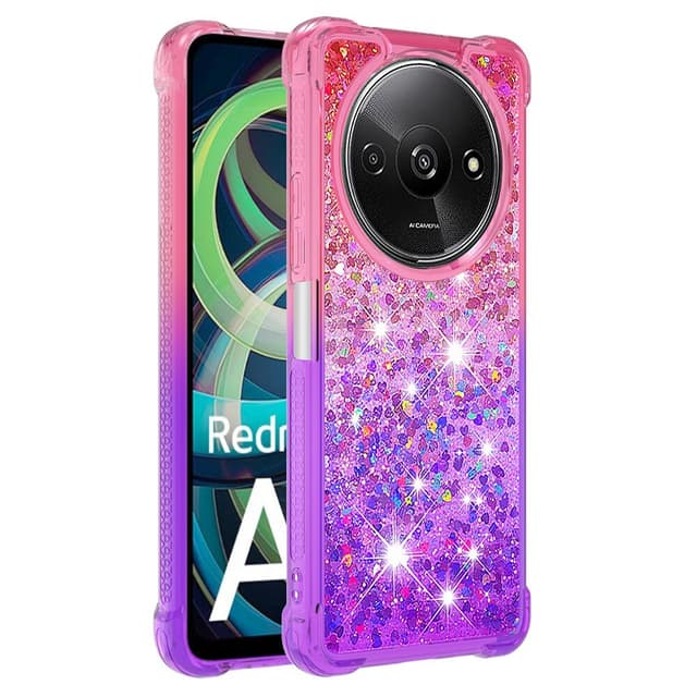 SKALO Xiaomi Redmi A3 Kvicksand Glitter Hjärtan TPU-skal - Rosa-Lila