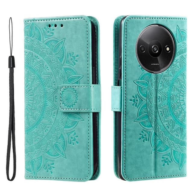 SKALO Xiaomi Redmi A3 Mandala Flip Cover - Turkis