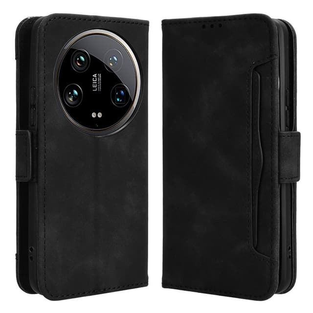 SKALO Xiaomi 14 Ultra 5G 6-lokeroa Lompakkokotelo - Musta
