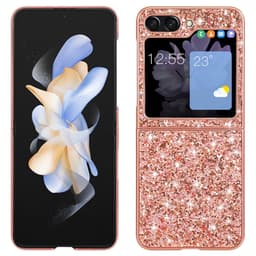 SKALO Samsung Z Flip6 Glitter TPU Cover - Rosa guld
