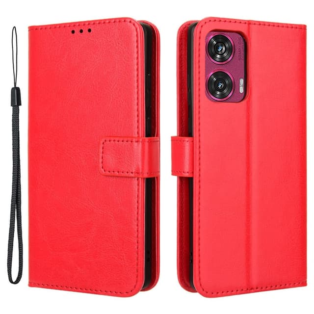 SKALO Motorola Edge 50 Fusion PU-nahkainen Lompakkokotelo - Punainen