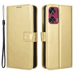 SKALO Motorola Edge 50 Fusion PU-nahkainen Lompakkokotelo - Kulta