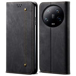 SKALO Xiaomi 14 Ultra 5G Jeans Plånboksfodral - Svart