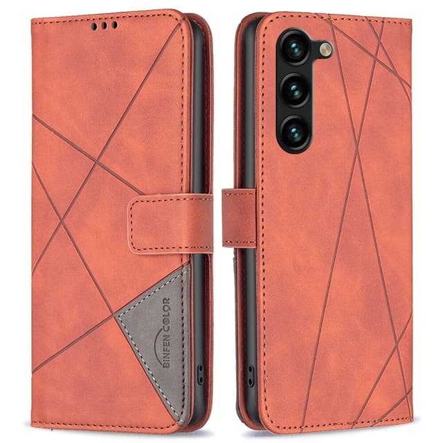 SKALO Samsung S24+ BINFEN COLOR Kohokuvioitu Lompakkokotelo - Ruskea